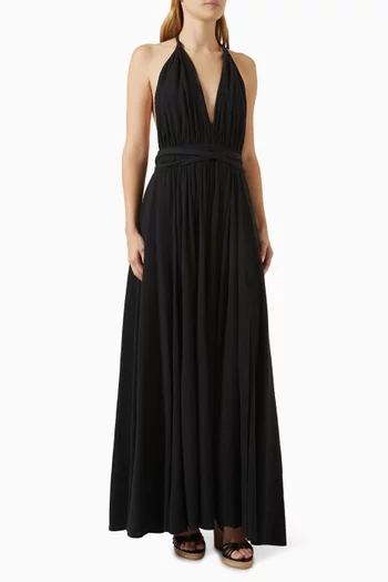 Hera Open-back Maxi Dress in Cotton