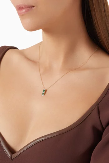 Floral Cluster Emerald & Diamond Necklace in 18kt Yellow Gold