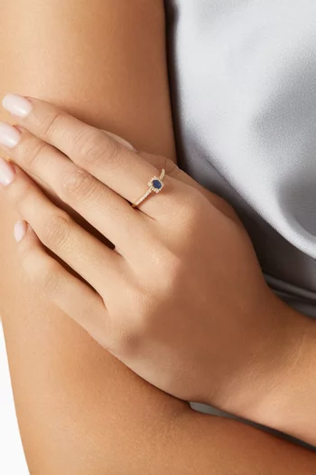 Mini Diana Sapphire & Diamond Ring in 18kt Yellow Gold