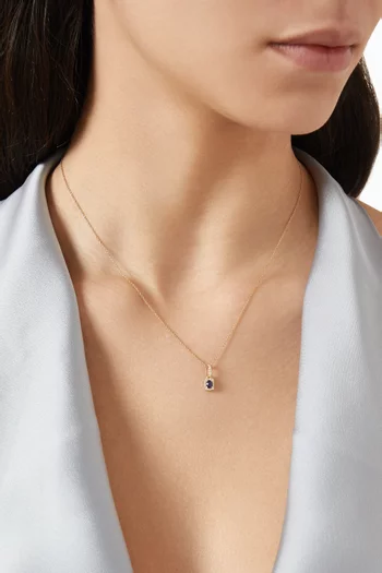 Mini Diana Sapphire & Diamond Necklace in 18kt Yellow Gold