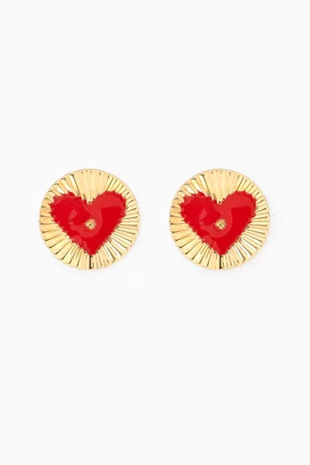 Ara Sunshine Heart Stud Earrings in 18kt Gold
