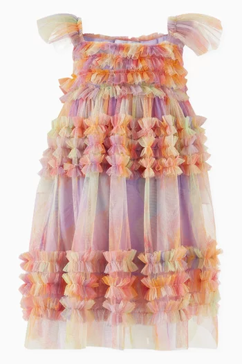 Anka Ruffle Mini Dress in Tulle