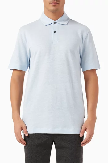 Polo Shirt in Linen & cotton-blend