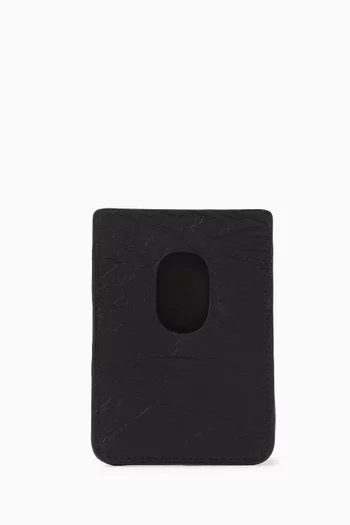 Magnet Card Holder in Crushed Leather