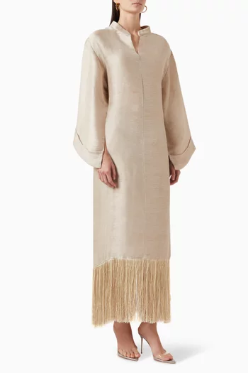 Tigris Kaftan Maxi Dress in Linen-blend