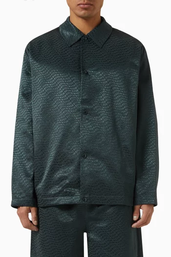 Kieran Coaches Jacket in Cotton Jacquard