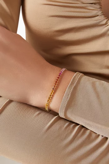 Rainbow Sapphire Tennis Bracelet in 18kt Gold