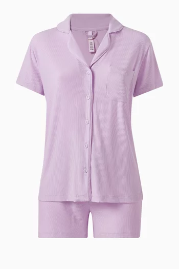 Soft Lounge Short Pyjama Set in Ribbed Modal