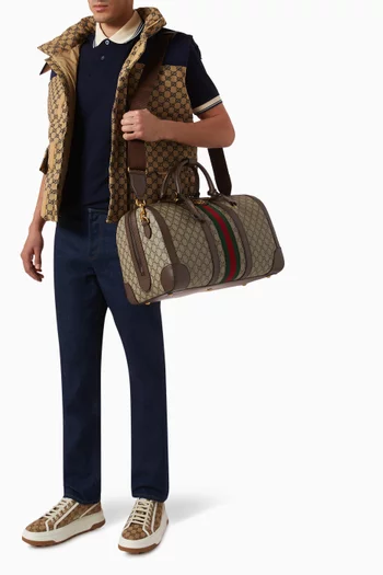 حقيبة دفل سافوي صغيرة قنب سوبريم بشعار حرفي GG