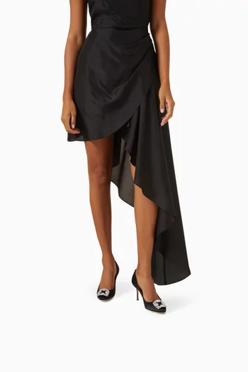 حذاء كلاسيك هانجيسي بحلية بتصميم إبزيم وكعب 70 مم ستان