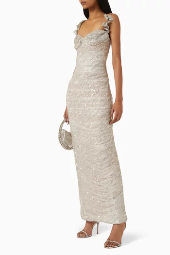 Leaf Dress in Crêpe de Chine