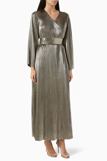 Belted Maxi Dress in Poly