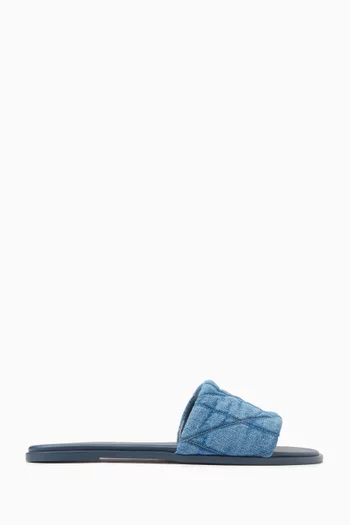 Holly Quilted Sandals in Denim