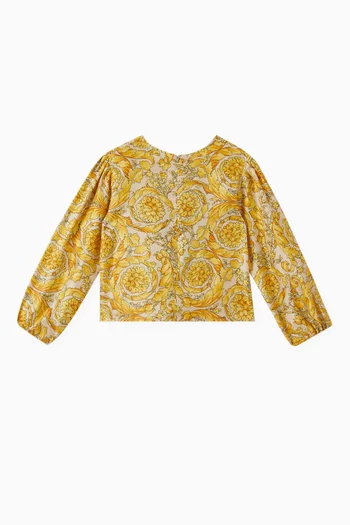 Barocco-print Top in Silk-twill