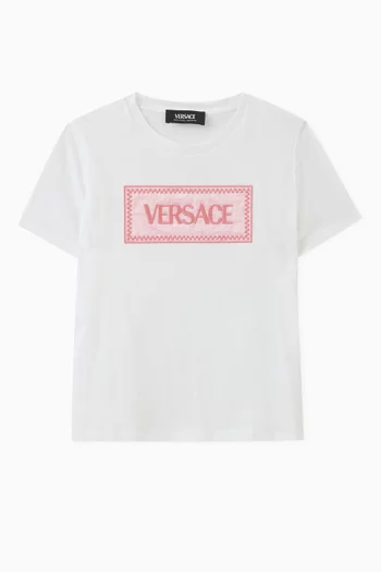 Logo-embroidered T-shirt in Cotton