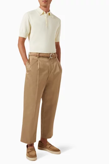 Polo Shirt in Crepe Cotton Knit