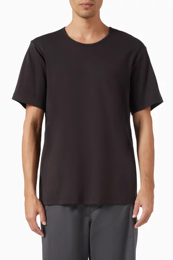 Rib U-neck T-shirt in Cotton