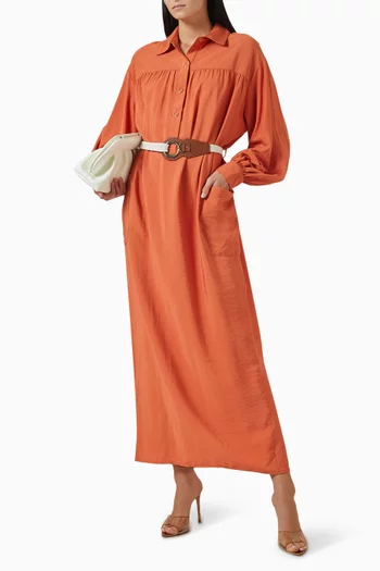 Belted Shirt Dress in Viscose-blend