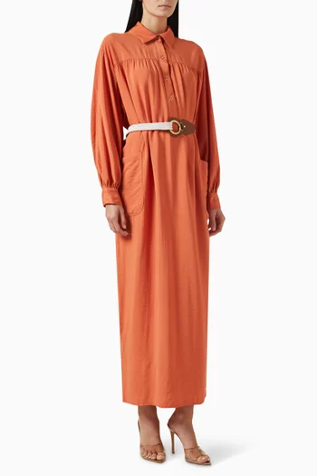 Belted Shirt Dress in Viscose-blend