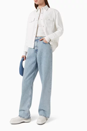 Long-sleeved Cropped T-shirt in Stretch Jersey