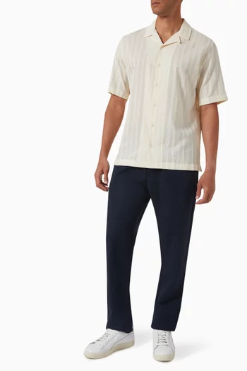 Embroidered Stripe Shirt in Cotton