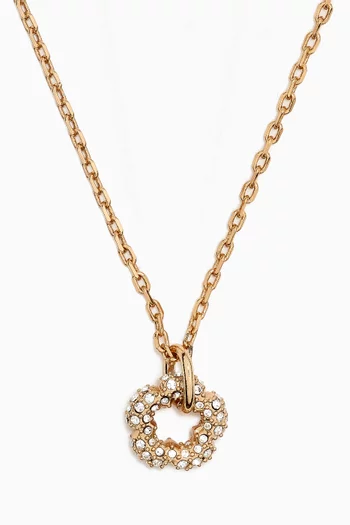 Tea Rose Short Pendant Necklace in Gold-plated Brass
