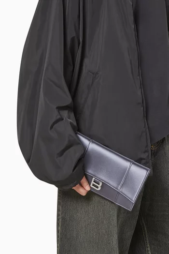 Small Hourglass Flat Pouch in Satin