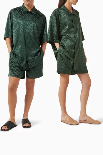 Unisex All-over Logo Pyjama Shorts in Jacquard