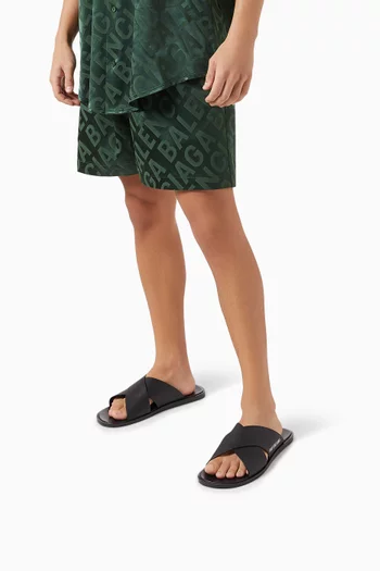 Cosy Logo Sandals in Leather