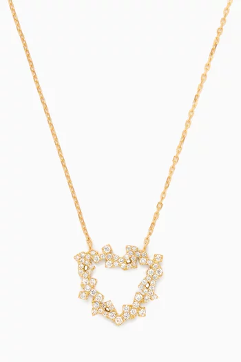 Hobb Diamond Heart Necklace in 18kt Gold