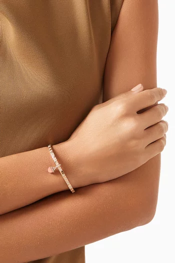 Cleo Charm Diamond & Coral Bracelet in 18kt Rose Gold