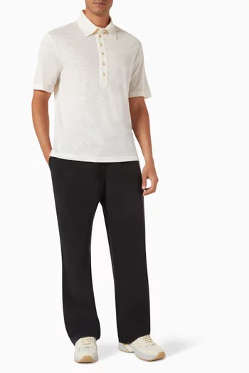 Classic Logo Polo T-shirt in Linen
