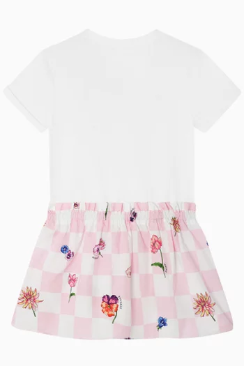 Blossom-print T-shirt Dress in Cotton Jersey