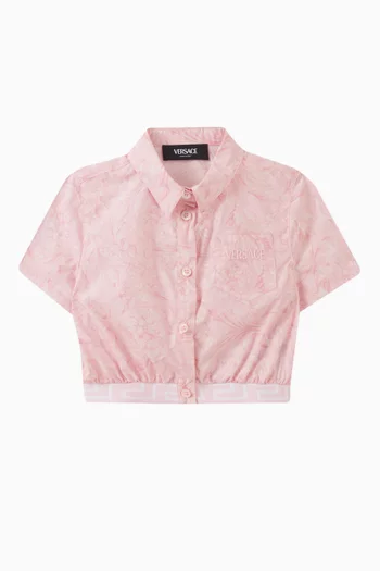 Barocco-print Crop Shirt in Cotton