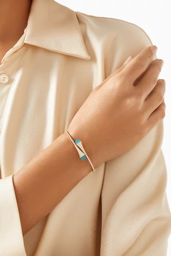 Cleo Diamond & Chalcedony Midi Slip-on Bracelet in 18kt Yellow Gold