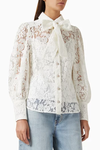 Tranquillity Bow Shirt in Lace