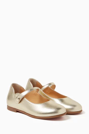 Melodie Chick Ballerina Flats in Metallic Leather