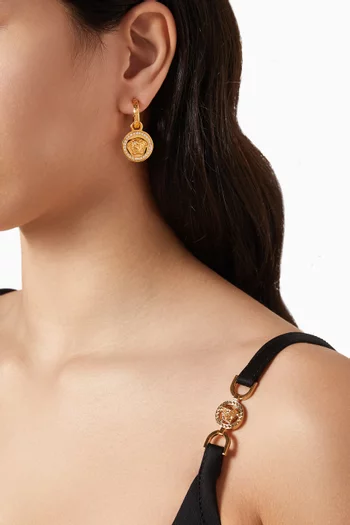 Crystal La Medusa Greca Drop Earrings in Metal