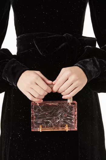 حقيبة ليون ميني بنقشة ثلج مجروش أكريليك