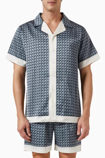 Printed Button-up Shirt in Recycled Polyester