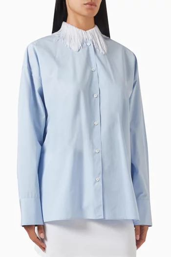 Fringed-collar Shirt in Cotton