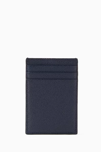 Flag Card Holder in Pebbled Leather
