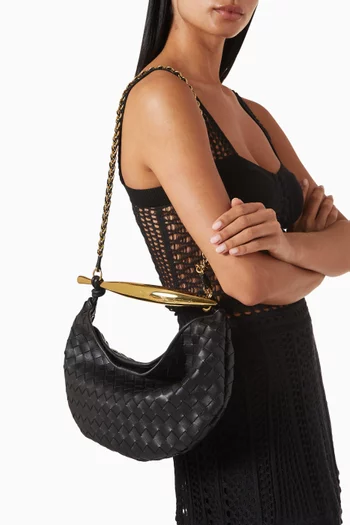 Sardine Top-handle Bag in Intrecciato Leather
