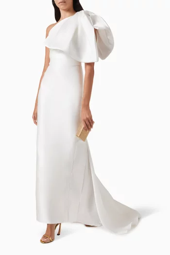 Priya One-shoulder Maxi Dress in Satin