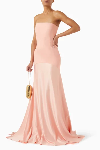 Alessandra Maxi Dress in Crepe & Satin