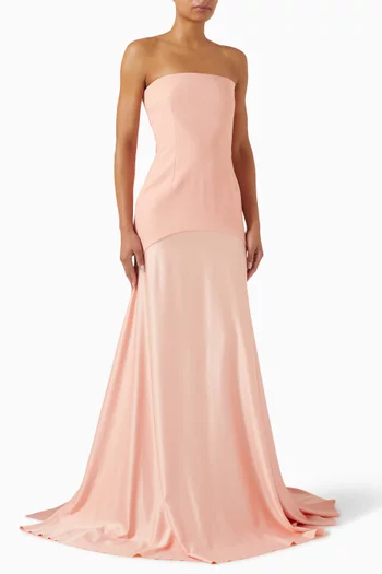 Alessandra Maxi Dress in Crepe & Satin