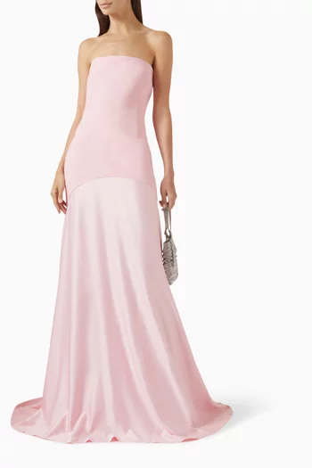 Alessandra Maxi Dress in Crepe & Satin