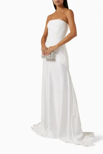 Alessandra Maxi Dress in Crepe & Satin