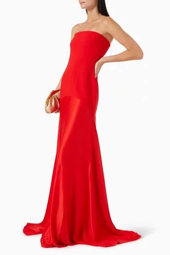 Alessandra Maxi Dress in Crepe & Satin