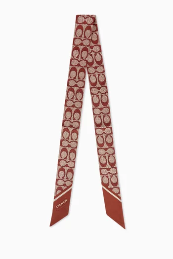 وشاح كلاسيكي رفيع بشعار الماركة حرير